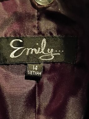 FINAL PRICE EMILY Eggplant 2-pc Skirt Suit With Double Front Hem